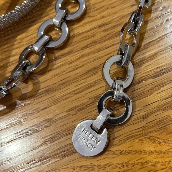 Ellen Tracy Silver Tone Mesh Belt - Picture 4 of 13